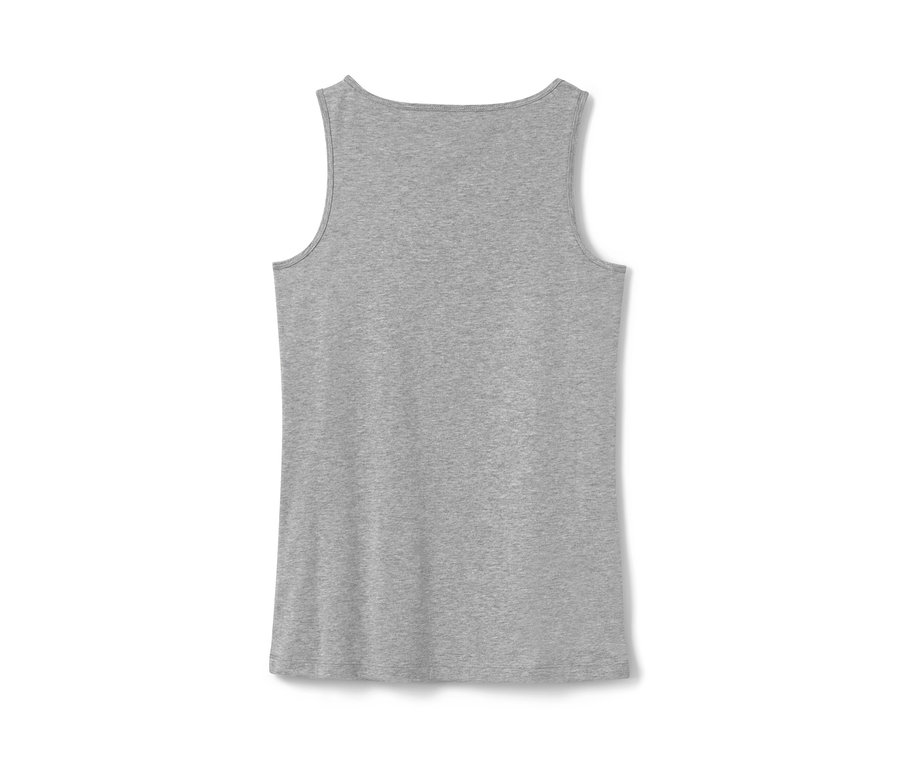 Graues Tanktop auf weißem Hintergrund.