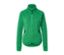 Grüne Strickfleece-Jacke mit Reißverschluss in der Mitte.
