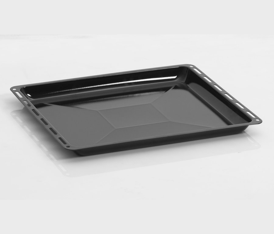 Ein schwarzes Backblech von Respekta Einbaubackofen-autark »AB 120-33«.