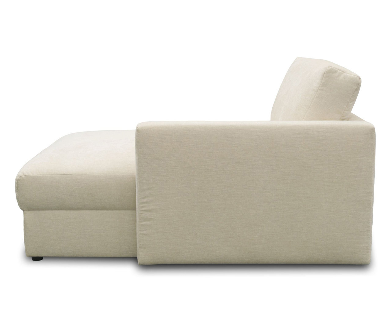 DOMO Longchair, rechtsbündig, creme.