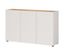 Ein dreitüriges Sideboard »Adrano« in Kaschmir und Eiche.