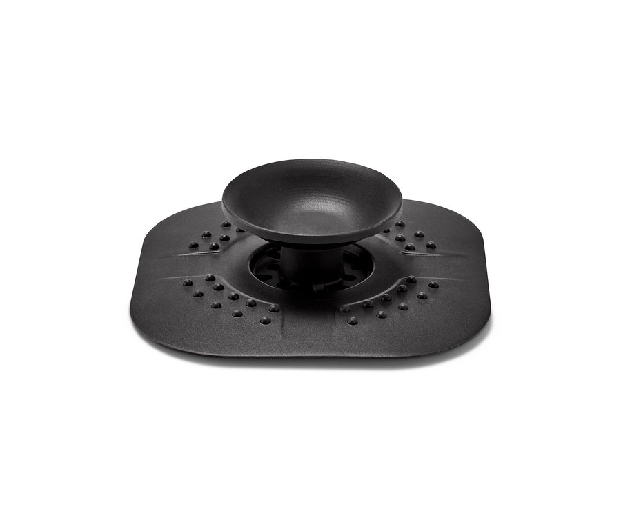 Schwarzes Abflusssieb/-verschluss.