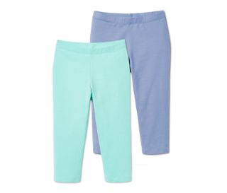 2 Leggings in 3/4-Länge, türkis und mittelblau