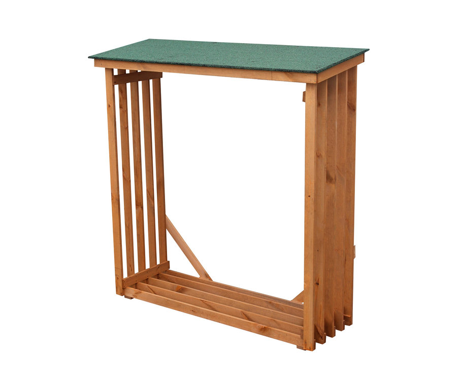 Leeres Kaminholz-Regal, 15 mm, Kiefer.