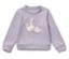 Lila Kinder-Sweatshirt mit angerauter Innenseite und Schwan-Motiv.