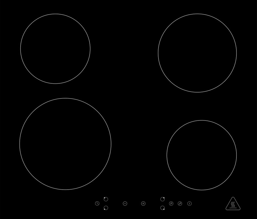 Schwarzes Respekta rahmenloses-Induktionskochfeld »KM4295i-28« mit vier Kochzonen.