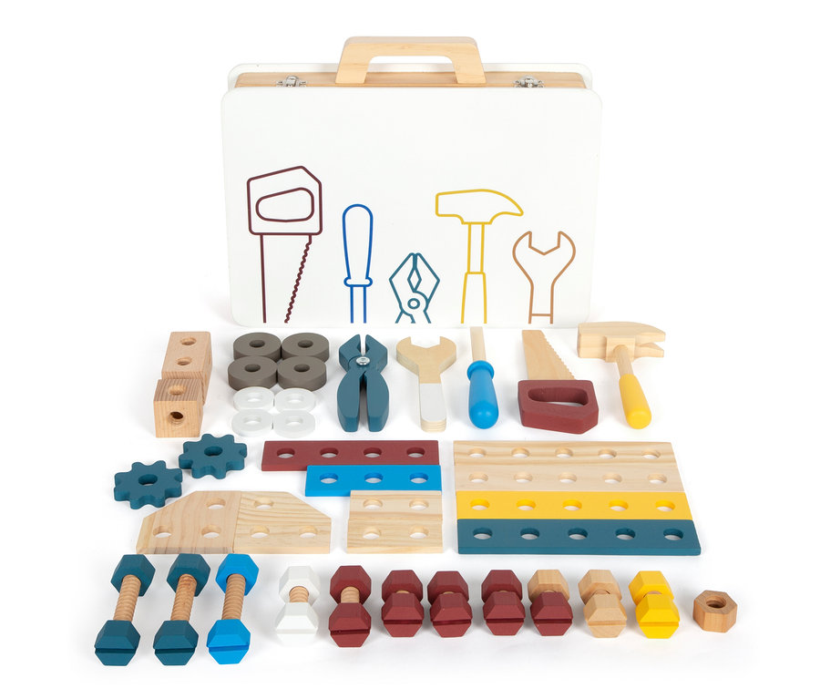 Ausgebreiteter small foot Werkzeugkoffer »Workshop« aus Holz.