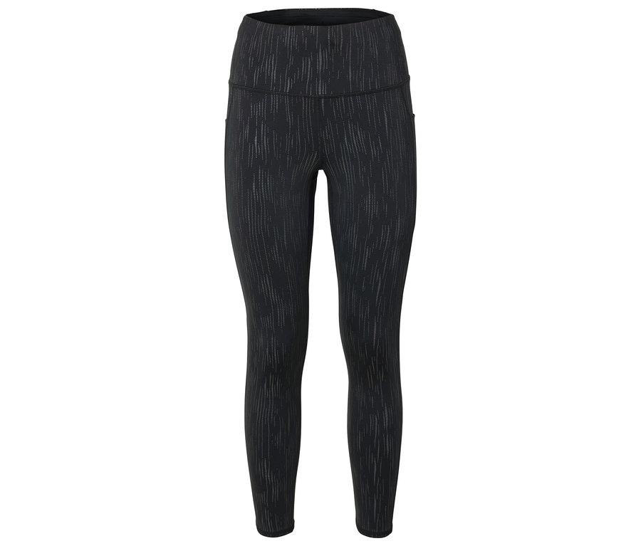 Schwarze Leggings mit Muster.