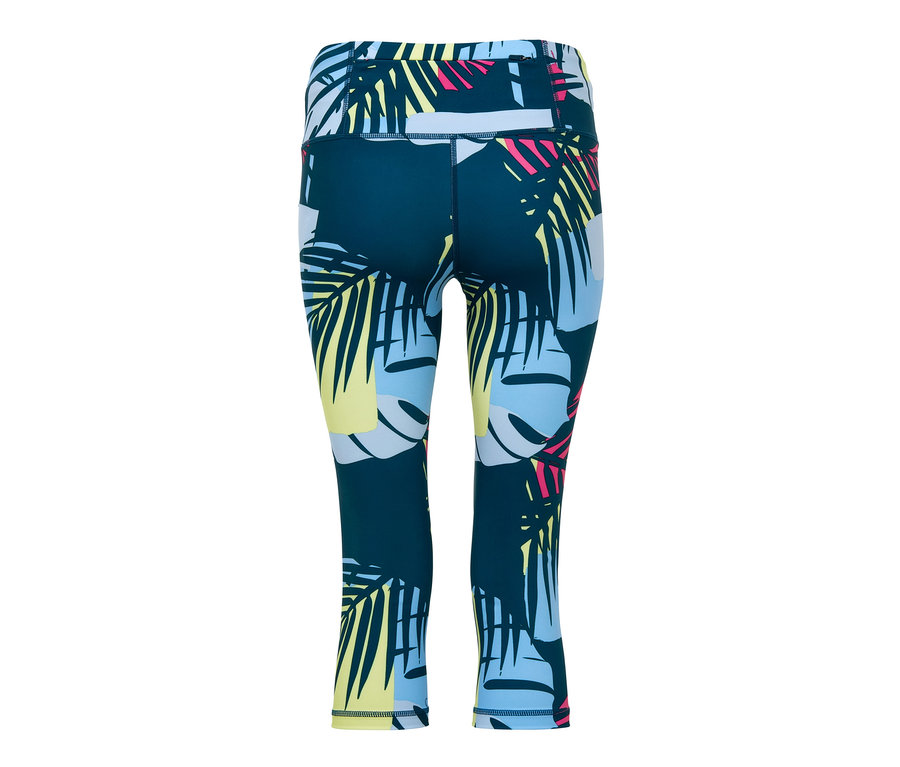 3/4-Sporttights mit Palmenmuster.
