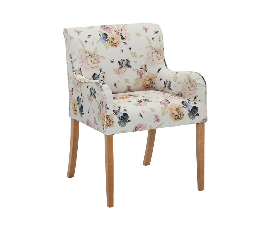 Polsterstuhl mit Armlehne »Leopold«, Blüten-Alloverprint.