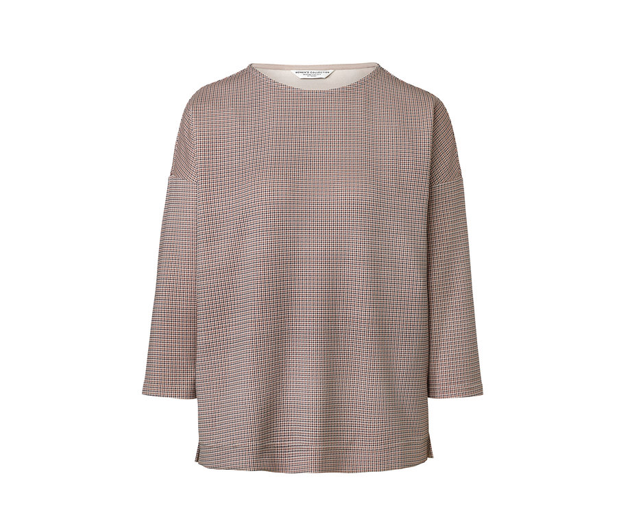 Kariertes Sweatshirt mit langen Ärmeln.