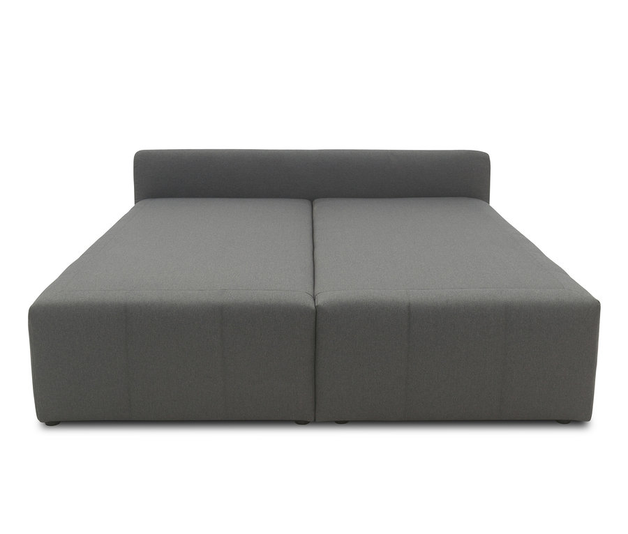 Graues DOMO collection Boxspringbett 180 x 200 cm inklusive Topper.