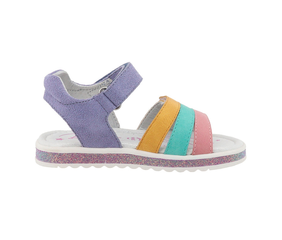 Detailansicht einer bunten Lurchi Sandale.