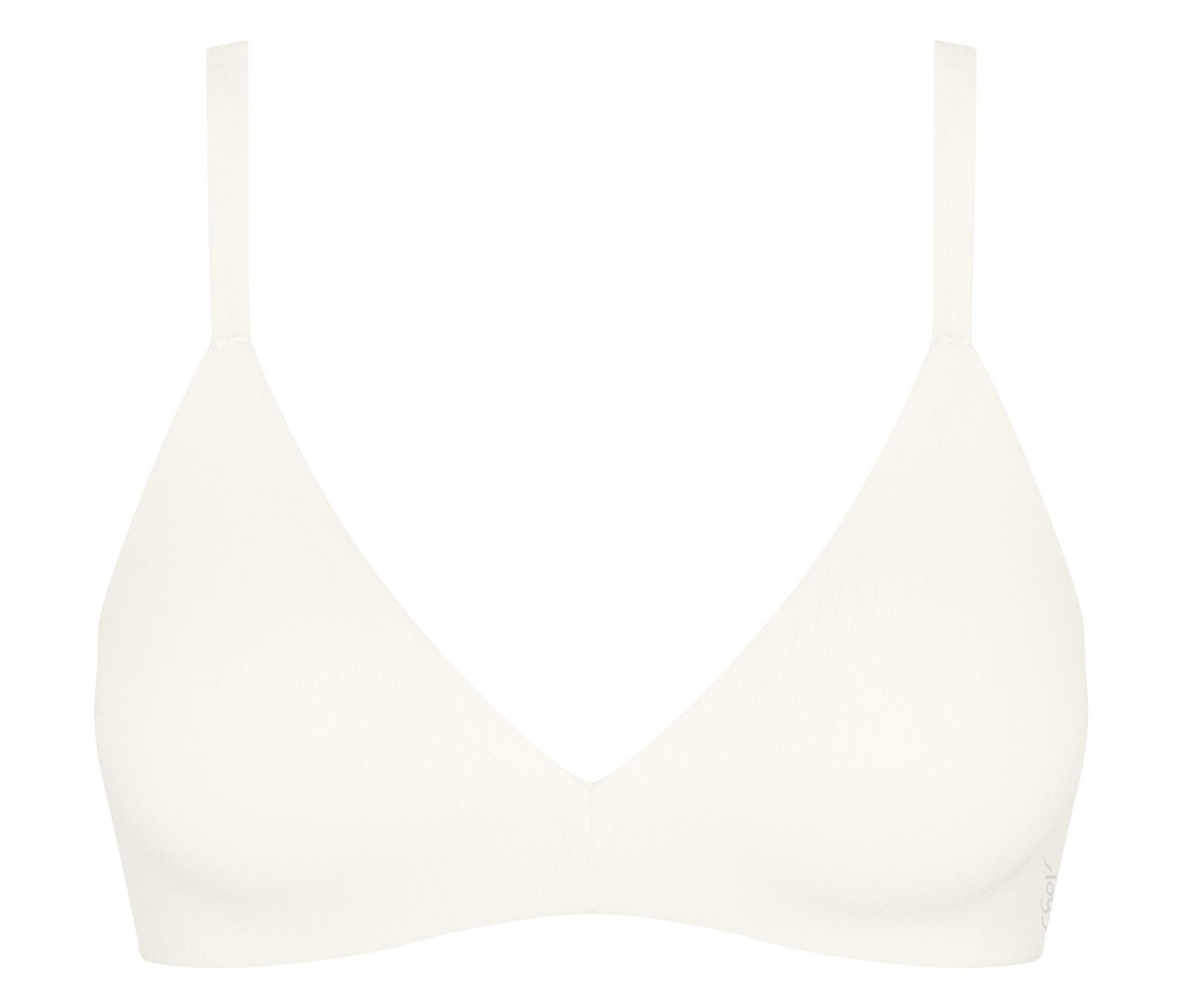 Weißer sloggi ZERO Feel Pure THE UP Push Up BH mit Trägern und V-Ausschnitt.