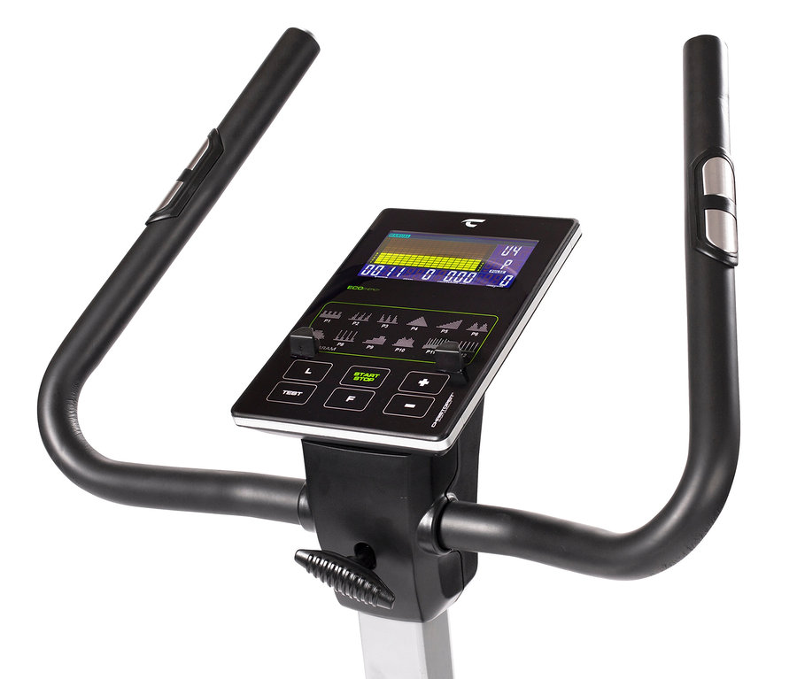 Detail vom Lenker und Display des Christopeit Sport-Eco-Heimtrainer-Ergometers »EMT 2400«.