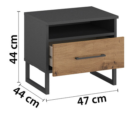 Grauer Nachttisch »Butte« von rauch mit einer Schublade.