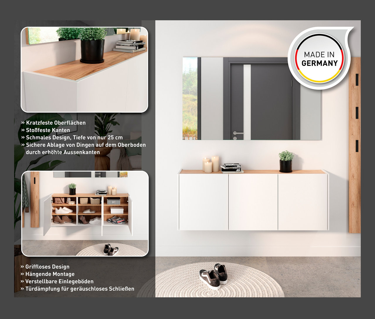 Weißer Mehrzweckschrank »Libbiano«.