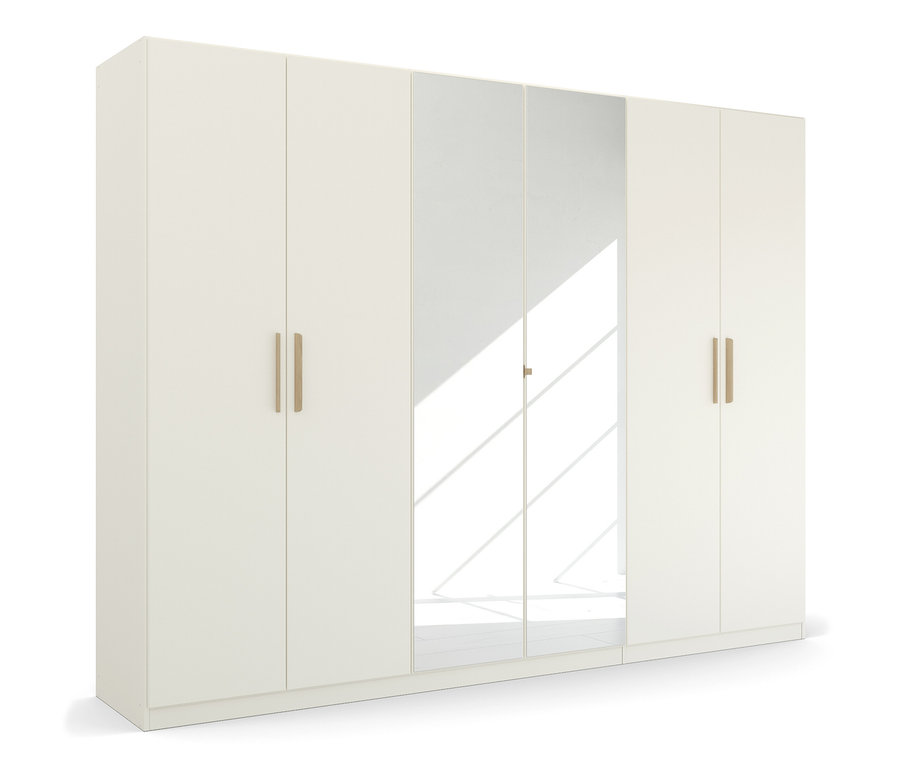 Weißer Rauch Kleiderschrank »Quadra-Spin« mit Spiegeltüren in der Mitte.