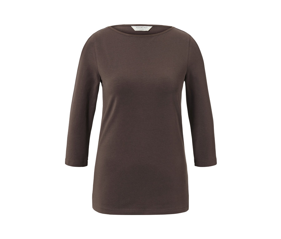 Braunes Shirt mit 3/4-Arm.