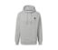 Grau melierter Hoodie.
