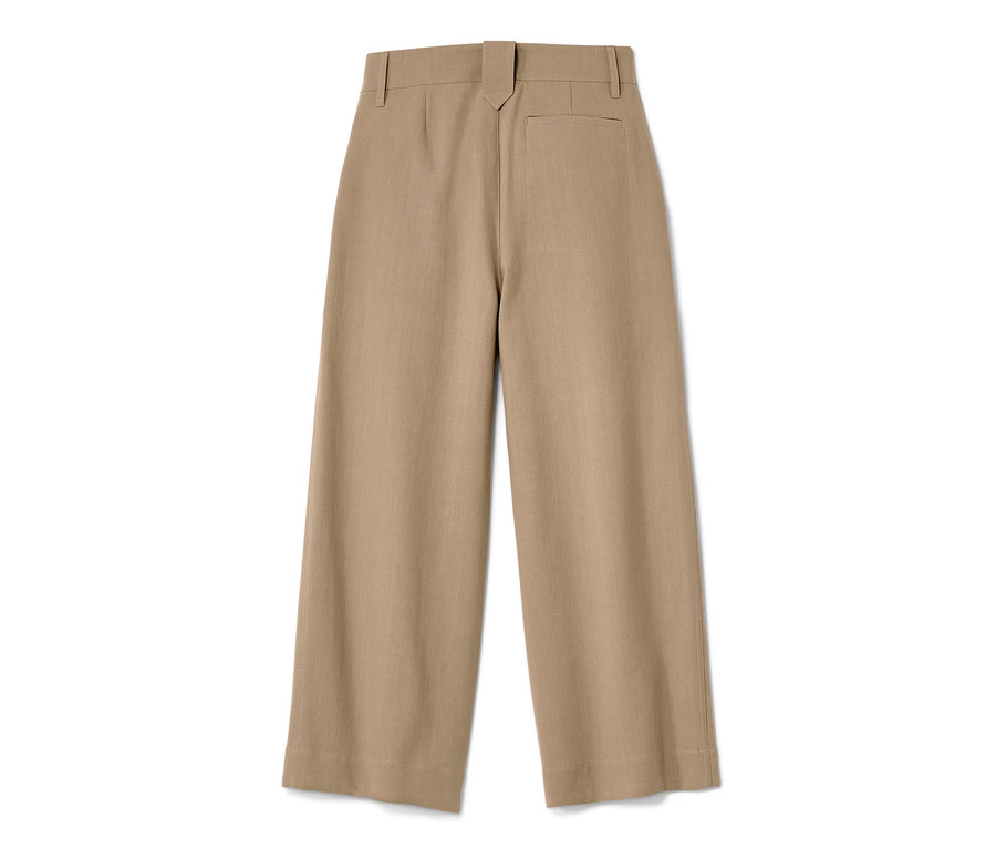 Beige NAH/STUDIO Culotte aus recycelter Baumwolle.