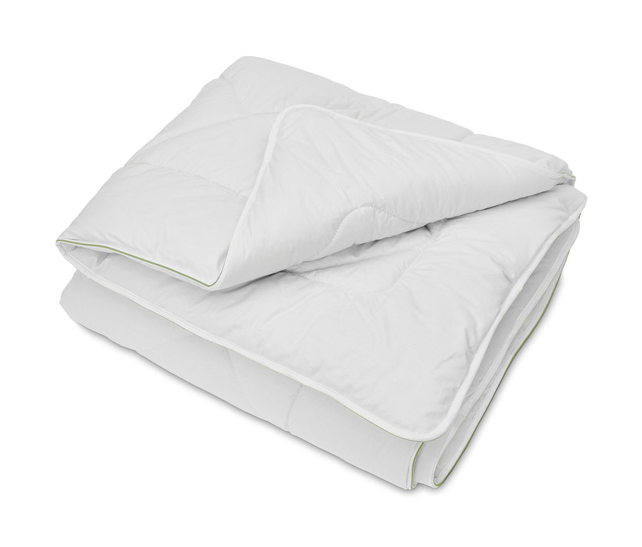 Gefaltetes, weißes irisette® greenline Duo-Kamelhaarbett.