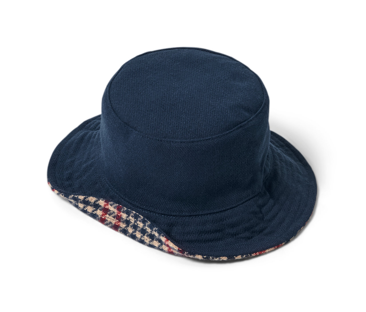 Blauer, wendbarer Bucket Hat.