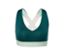 Grünes Sport-Bustier mit gekreuzten Trägern.