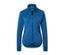 Blaue Strickfleece-Jacke mit Reißverschluss.
