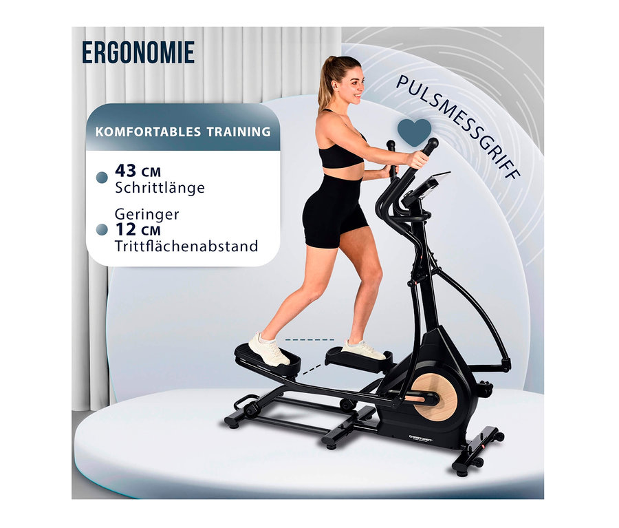 Frau benutzt Elliptical Ergometer FitWheel Pro.