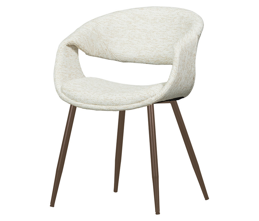 WOOOD Esszimmerstuhl »Yossi« mit Metallfuß, kupferfarben und naturfarben im 2er-Set.