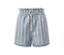 Eine rauchblaue Shorts aus Leinenmix mit Streifen und Kordelzug.