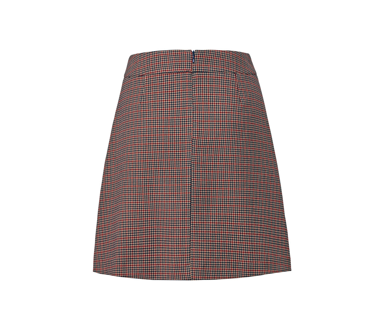 Detailansicht eines karierten Webrocks.