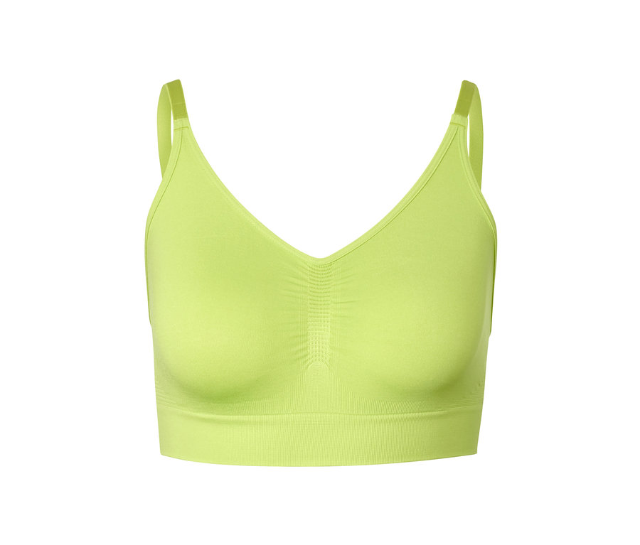 Ein grünes Seamless-Sport-Bustier.