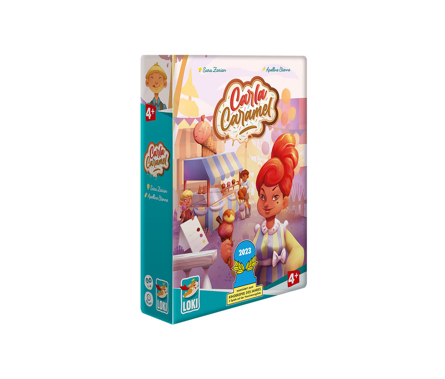 Verpackung des Spiels »Carla Caramel«.