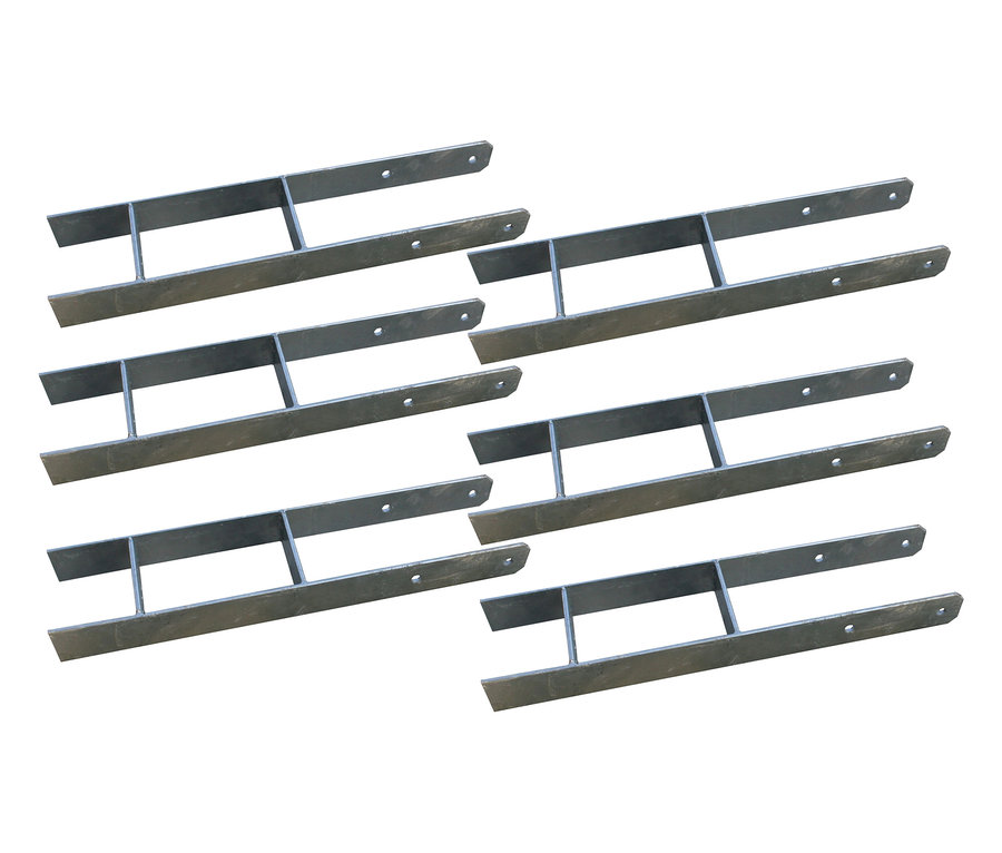 Sechs Karibu H-Anker auf weißem Hintergrund.