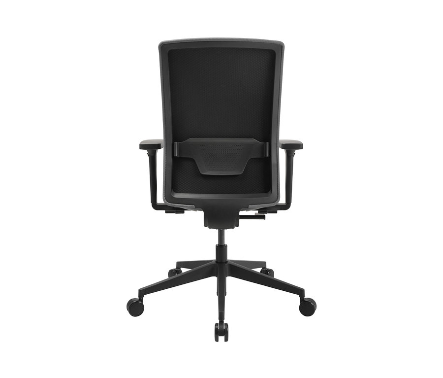 Rückansicht des grauen Topstar Bürostuhls »Airwork G« mit Rollen.