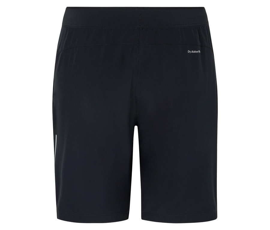 Dunkelblaue Sportshorts von hinten.