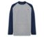 Graues T-Shirt mit blauen Raglanärmeln HUMMEL HMLJR Raglan Loose T-Shirt BEE, blau.