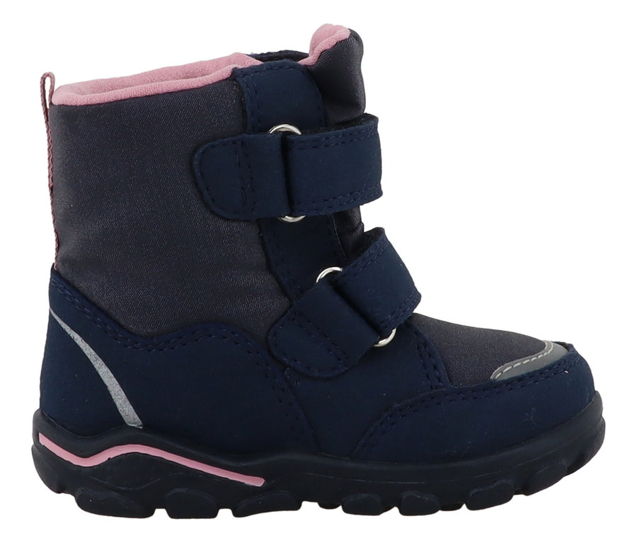 Blauer LURCHI »Kalea-SYMPATEX« Winterstiefel für Kinder mit pinkfarbenen Akzenten.