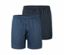 Zwei SCHIESSER Jersey-Boxer mit blauem Print.