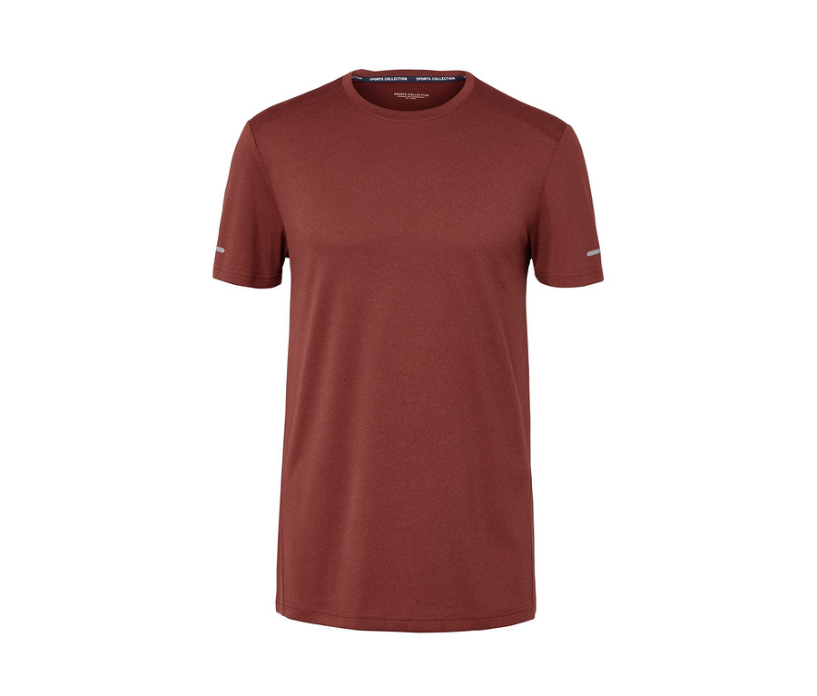 Terrakottafarben meliertes Funktionsshirt.