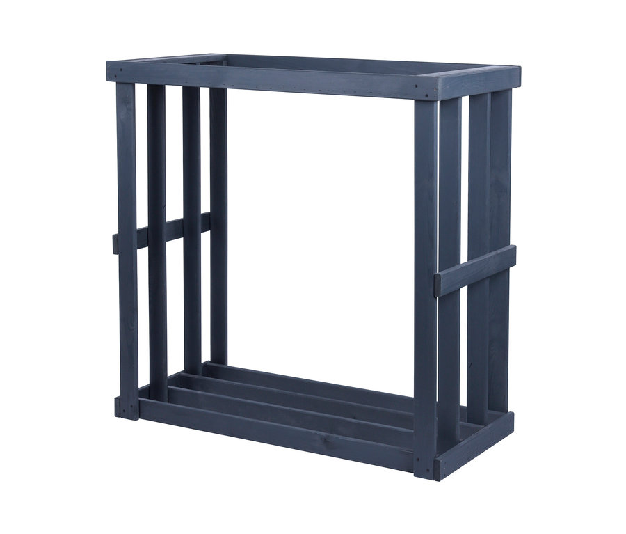 Leeres graues Kaminholzregal »Harald«.