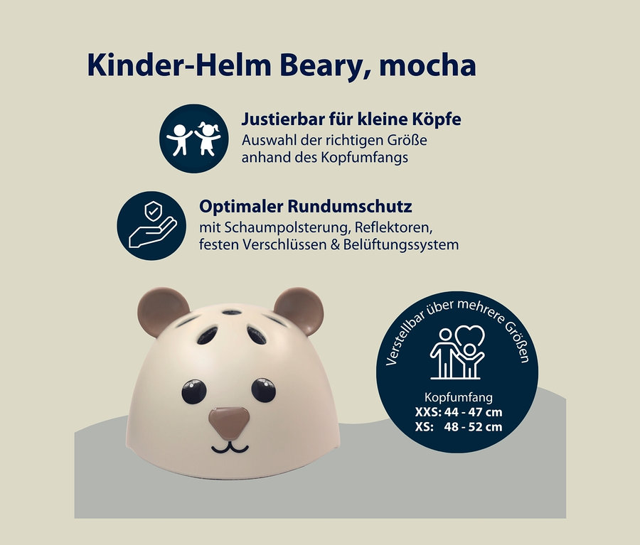 HUDORA Kinderhelm, Beary, 44–47 cm.