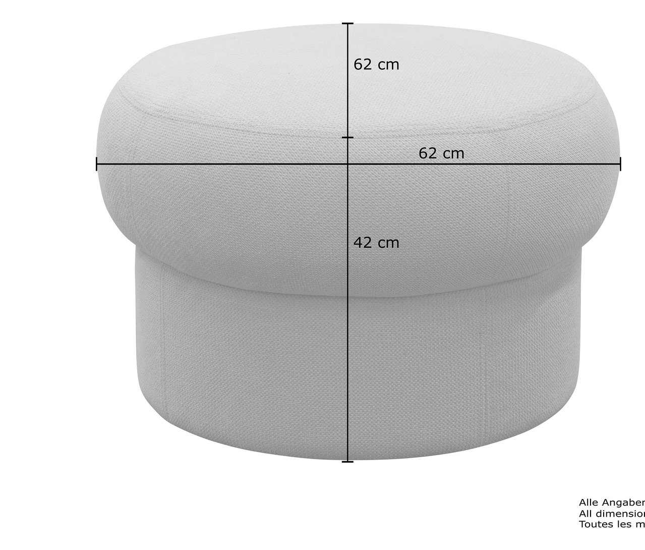 Domo Pilzhocker »Marbella«, creme mit Maßangaben.