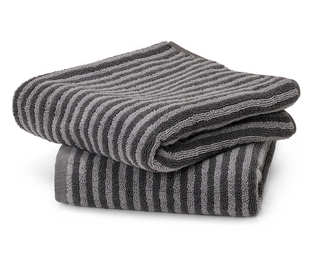 2 hochwertige Handtücher, anthrazit