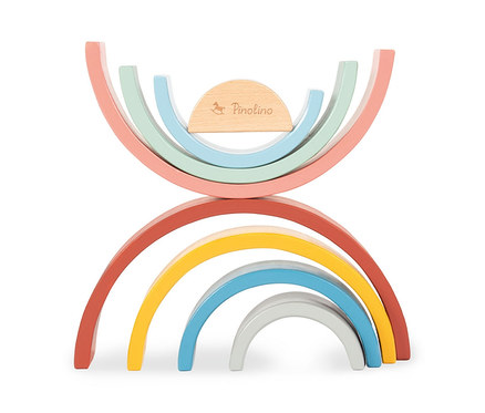 Pinolino Holz-Regenbogen »Ruby« aus bunten Bögen gestapelt.