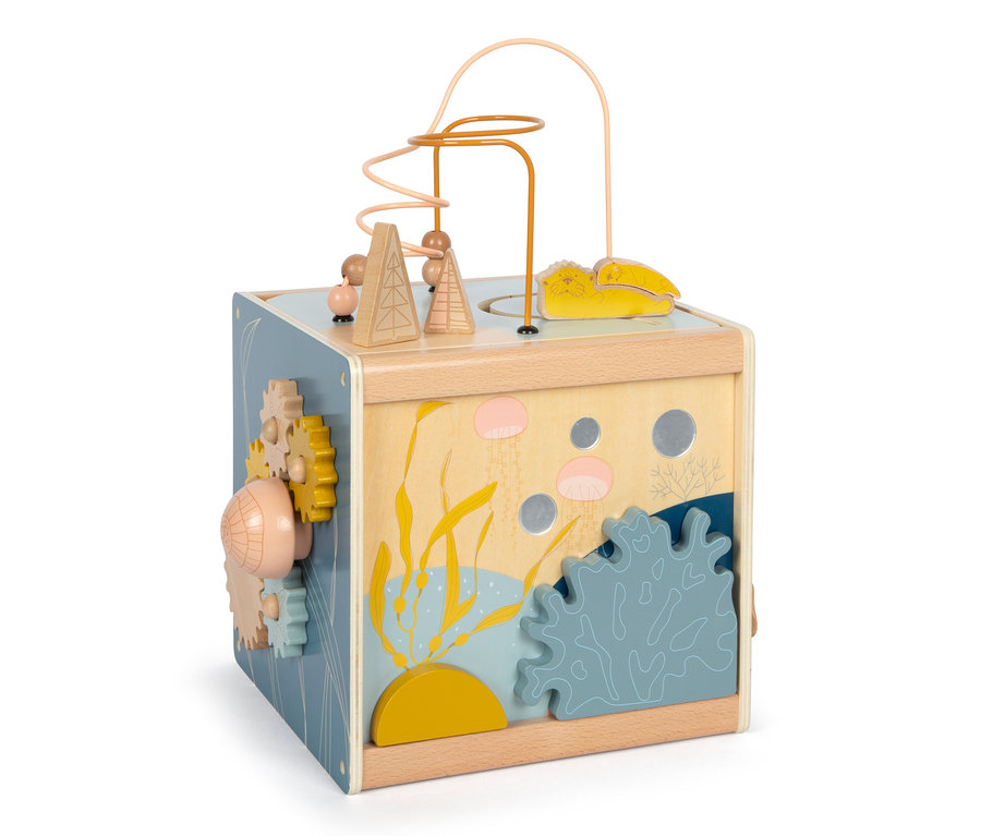 small foot Motorikwürfel "Seaside" mit verschiedenen Spielbereichen.