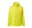 Eine Unisex-Regenjacke in Lime mit Reißverschluss und Kapuze.