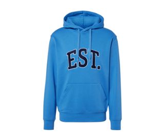 Blau mit schwarz/weißem Schriftzug